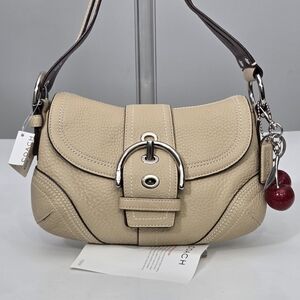 NWT VINTAGE Y2K COACH SOHO PEBBLE LEATHER SMALL BUCKLE FLAP HOBO BAG 10722
